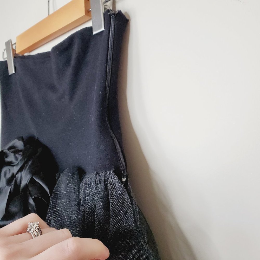VINTAGE RECTANGLE BLANC PARIS Black Tulle Skirt - Picture 8 of 15